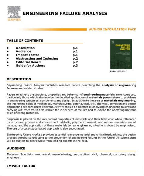 mechanical failure analysis report template